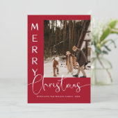 Trendy Vakantie Moderne Foto Kerstvakantie Kaart (Staand voorkant)