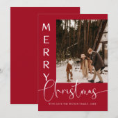 Trendy Vakantie Moderne Foto Kerstvakantie Kaart (Voorkant / Achterkant)