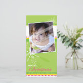 TRENDY VAKANTIE PHOTOCARD :: brightlyflaked 2P Feestdagenkaart (Staand voorkant)