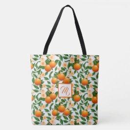 Trendy Valencia Sinaasappel Monogrammed Tote Bag