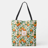 Trendy Valencia Sinaasappel Monogrammed Tote Bag (Achterkant)