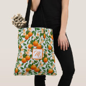 Trendy Valencia Sinaasappel Monogrammed Tote Bag (Dichtbij)