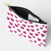 Trendy Valentijn Roze Glitter Harten op Wit Etui (Open)