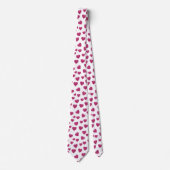 Trendy Valentijn Roze Glitter Harten op Wit Stropdas (Voorkant)