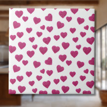 Trendy Valentijn Roze Glitter Harten op Wit