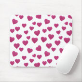 Trendy Valentijn Roze Glitters Harten op Wit Muismat (Met muis)