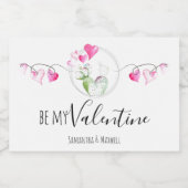 Trendy Valentijns Mousserende Wijn Sparkling Wijnetiket (Enkel label)