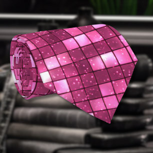 Trendy Valentijnsdag Hot Roze Disco Stijl Vierkant Stropdas
