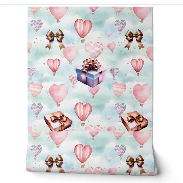 Trendy Valentijnsdag Wallpaper - Hartontwerp Behang (Afrollen)