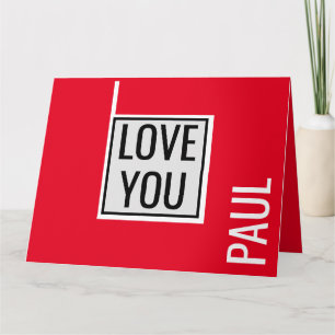 Trendy valentijnskaarten I LOVE YOU minimalistisch Kaart