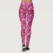 Trendy Valentine Hot Pink Disco Style Square Leggings (Achterkant)