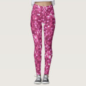 Trendy Valentine Hot Pink Disco Style Square Leggings (Voorkant)