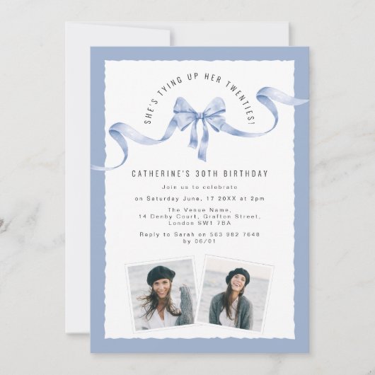 Trendy vastbinden van haar twintiger verjaardagsfe kaart (Voorkant)