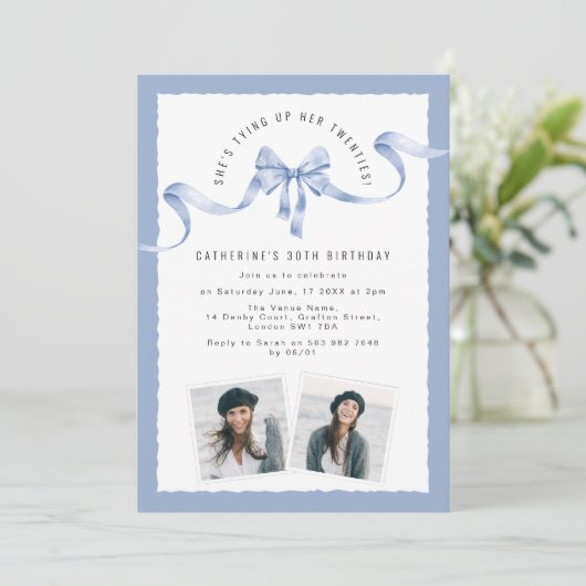 Trendy vastbinden van haar twintiger verjaardagsfe kaart (Staand voorkant)