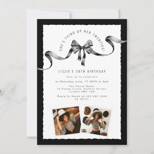 Trendy vastbinden van haar twintiger verjaardagsfe kaart (Voorkant)