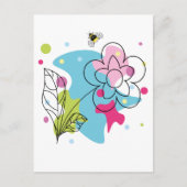 Trendy vectorpatroon van een zomerbloem in vlekken briefkaart (Voorkant)