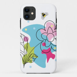 Trendy vectorpatroon van een zomerbloem in vlekken Case-Mate iPhone case