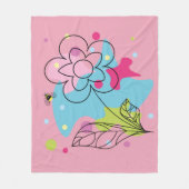 Trendy vectorpatroon van een zomerbloem in vlekken fleece deken (Voorkant)