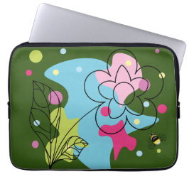 Trendy vectorpatroon van een zomerbloem in vlekken laptop sleeve