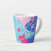 Trendy vectorpatroon van een zomerbloem in vlekken latte mok (Rechterhoek)