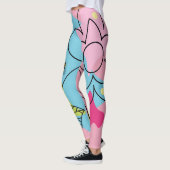 Trendy vectorpatroon van een zomerbloem in vlekken leggings (Links)