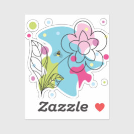 Trendy vectorpatroon van een zomerbloem in vlekken sticker