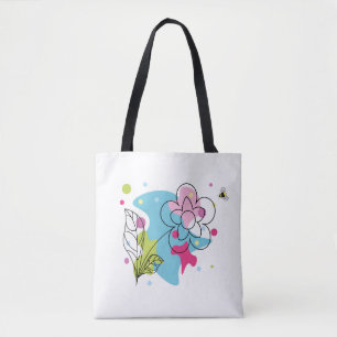 Trendy vectorpatroon van een zomerbloem in vlekken tote bag