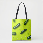 Trendy Vegetable Veggies Cucumber Illustration Tote Bag (Voorkant)