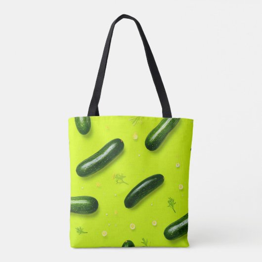 Trendy Vegetable Veggies Cucumber Illustration Tote Bag (Achterkant)