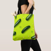 Trendy Vegetable Veggies Cucumber Illustration Tote Bag (Dichtbij)