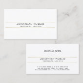 Trendy verfijnd goud wit minimale vlakte visitekaartje (Voorkant / Achterkant)
