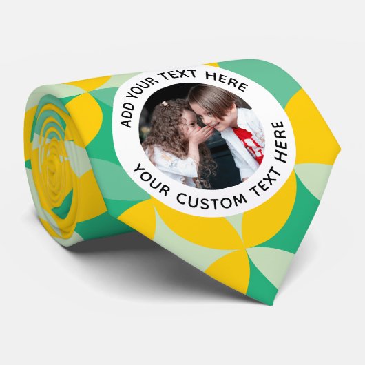 Trendy Verjaardag Vakantie Cadeau Aangepaste Fotot Stropdas (Opgerold)