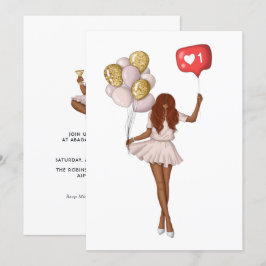 Trendy verjaardagsuitnodiging voor meisjes kaart