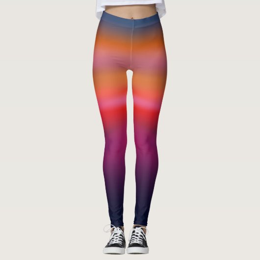 Trendy verloopstropdas Dye Paarse Oranje blauw bed Leggings (Voorkant)
