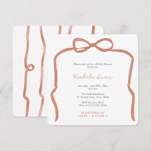 Trendy Verona Oranje Lintel Boog Bruidsmeisje Fees Kaart (Voorkant / Achterkant)