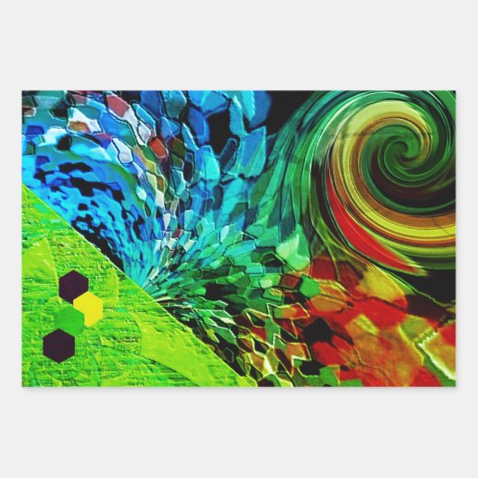 "Trendy" Verpakking Papier Flat Sheet Set van 3 Inpakpapier Vel (Voorkant 2)