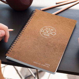 Trendy versleten lederen Modern Logo Weekly Planne Planner