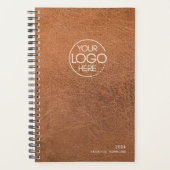 Trendy versleten lederen Modern Logo Weekly Planne Planner (Voorkant)