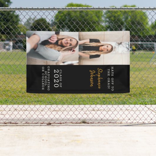 Trendy Vertical Afstuderen Photo Celebration Spandoek (Insitu)