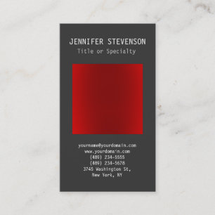 Trendy Vertical Gray Red Plain Visitekaartje