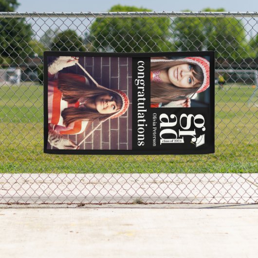 Trendy Vertical Photo Collage Afstuderen Spandoek (Insitu)