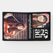 Trendy Vertical Photo Collage Afstuderen Spandoek (Horizontaal)