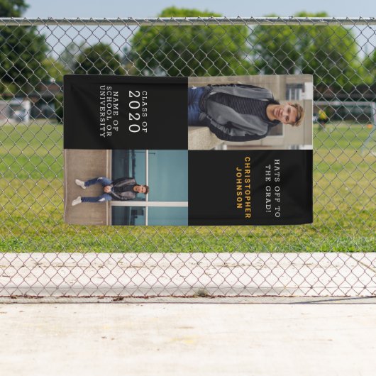 Trendy Vertical Photo Collage Afstuderen Spandoek (Insitu)