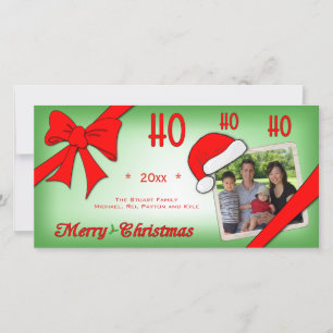 Trendy Vervaalde Groene Ho Ho Ho Feestdagenkaart