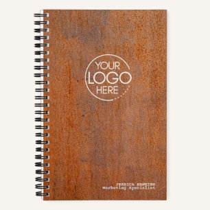 Trendy Verweerd Geroest Staal Modern Logo Notitieboek