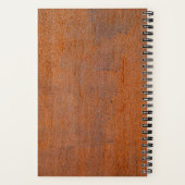 Trendy Verweerd Geroest Stalen Modern Logo Notitieboek (Achterkant)