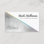 Trendy vet faux zilver holografisch kleurenblok visitekaartje (Achterkant)