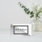 Trendy vet faux zilver holografisch kleurenblok visitekaartje (Staand voorkant)