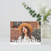 Trendy vet foto afstuderen foto opslaan van de dat briefkaart (Staand voorkant)