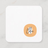 Trendy Vet Monogram Oranje Initiaal Script Naam Vierkante Visitekaartje (Voorkant)